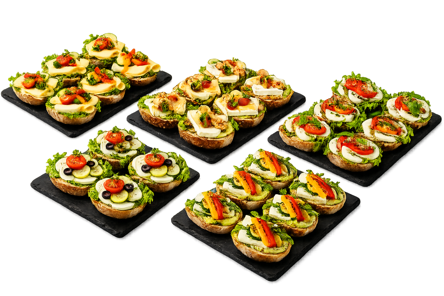 halbe Brötchen vegetarisch